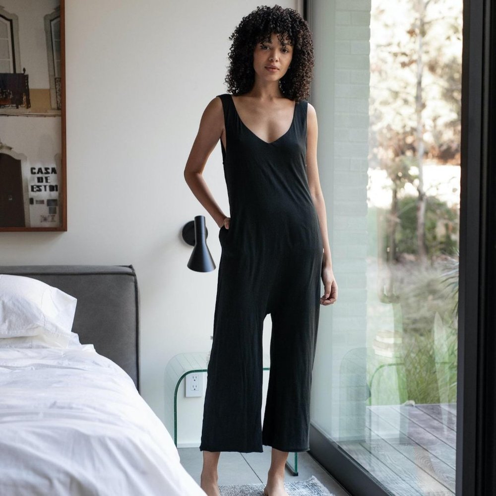 Lunya Organic Pima Romper Black